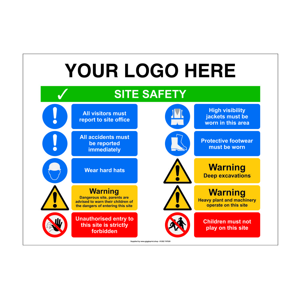 SS03 Medium Site Safety Sign Giggle Print